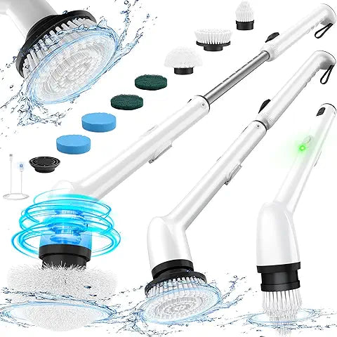 Electric Bathroom Cleaning Brush, Cordless Spin Scrubber Full Body