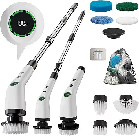 Electric Bathroom Cleaning Brush, Cordless Spin Scrubber Full Body