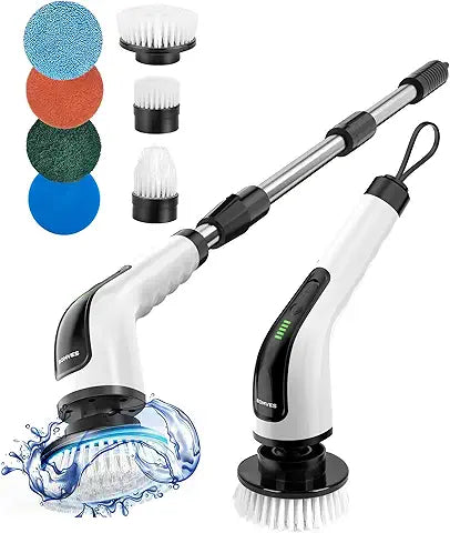 Electric Bathroom Cleaning Brush, Cordless Spin Scrubber Full Body