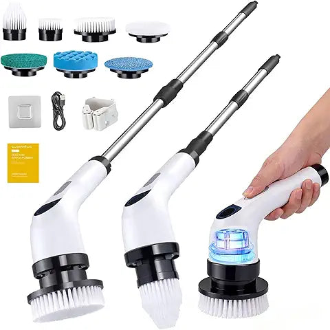 Electric Bathroom Cleaning Brush, Cordless Spin Scrubber Full Body