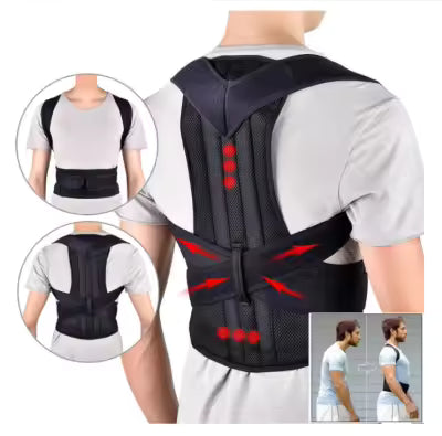 Adjustable Magnetic Posture Corrector Back Brace Support Belts for Upper Back Pain Relief